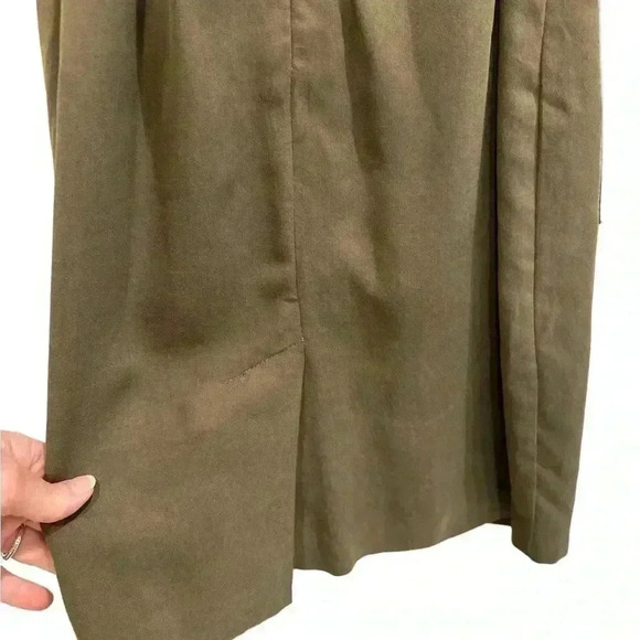Trina Turk Olive Military Belted Dress, Size 0, Pre-Owned - Picture 9 of 11
